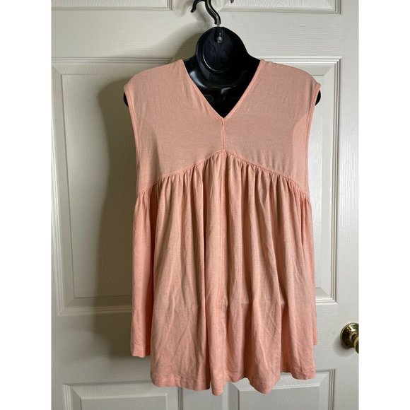 Free People Top Womens Size S NWT Sleeveless Peach Orange Rayon Soft Flowing - Picture 7 of 8
